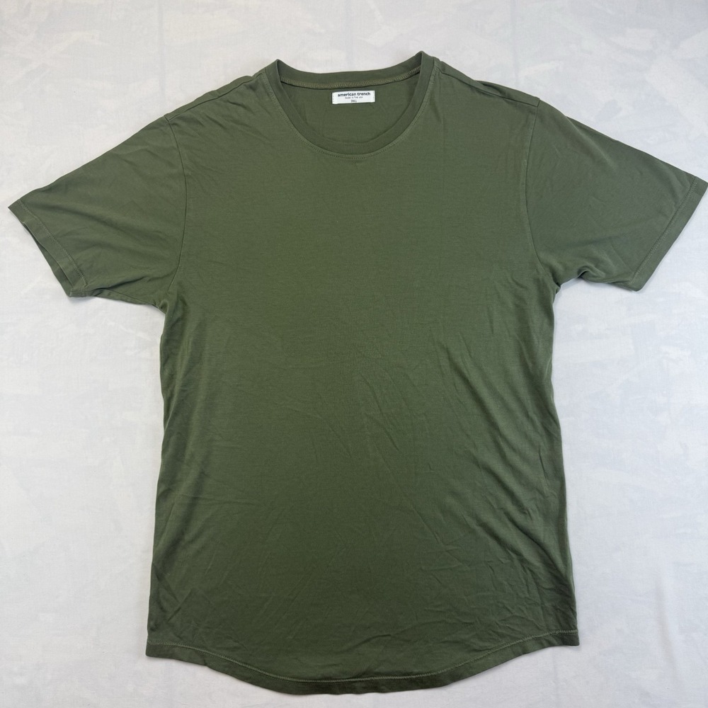 American Trench Made in USA Olive Green Crew Neck T Shirt Small